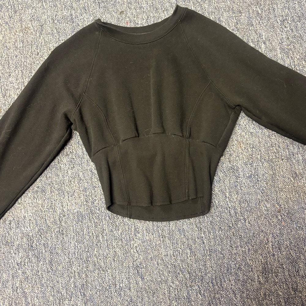 Victoria's Secret Black Fitted Crop Hoodie